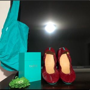 Ruby Red Patent Tieks
